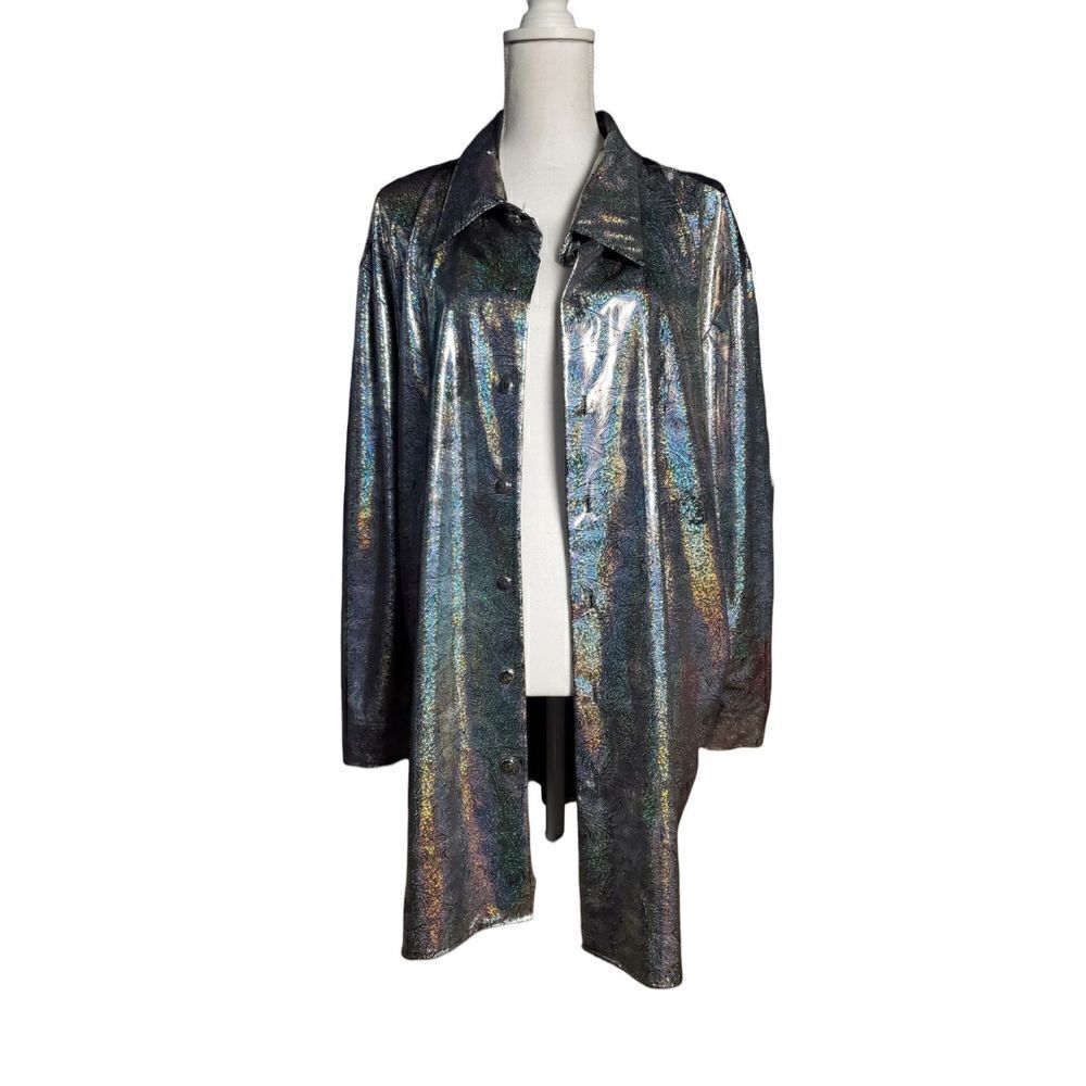 Charades Top 3X Disco Dance Party Shiny Hologram Retro Silver Halloween Cosplay